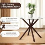 JALOURT 34.6" Round Glass Dining Table f... - Image 5