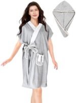 Women Bathrobe Towel,Soft Kimono Spa Lightweight L... - Image 2