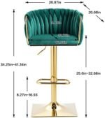 Homtique Bar Stool,Velvet Woven Bar Stoo... - Image 8