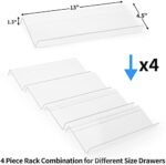 MIUKAA Clear Acrylic Spice Drawer Organizer, 4 Tie... - Image 5