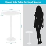 White Round Side Table Small End Table S... - Image 3