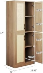 JASIWAY Storage Cabinet, Tall Kitchen Pa... - Image 4