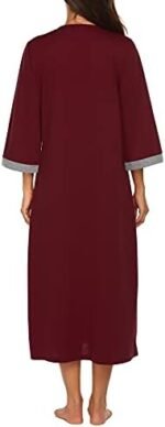 Ekouaer Women Zipper Robe 3/4 Sleeves Loungewear D... - Image 7