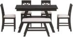 Piece Wood Counter Height Dining Table 6... - Image 7