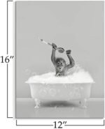 Bathroom Wall Art Decor Black and White Funny Anim... - Image 7
