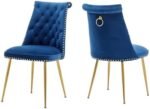 Clihome Velvet Dining Chairs Set of 2，Bl... - Image 2