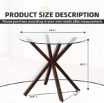 JALOURT 34.6" Round Glass Dining Table f... - Image 4