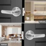 4 Pack Privacy Door Levers, Silver Flat ... - Image 5