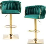 Homtique Bar Stool,Velvet Woven Bar Stoo... - Image 2