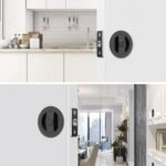 Matte Black Pocket Door Lock Hardware wi... - Image 5