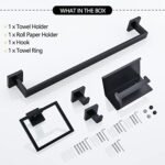 TNOMS Black Towel Bar Set 5-Piece Bathro... - Image 8