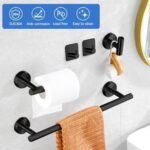 5-Pieces Bathroom Towel Holder Set Matte... - Image 3