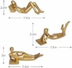 3Pcs Gold Decor Thinker Statue Lying Rea... - Image 6