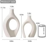 Levvohd XL Beige Ceramic Vase Set of 2 f... - Image 6