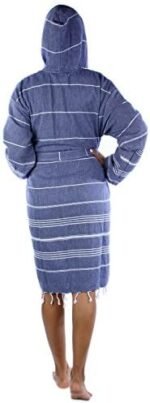 Cacala mens Turkish Hooded Bathrobe With Pocket fo... - Image 3