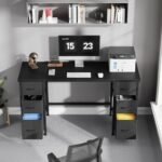 YAOHUOO Computer Desk with 6 Fabric Draw... - Image 8