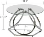 O&K FURNITURE Glass Coffee Table, Modern... - Image 3