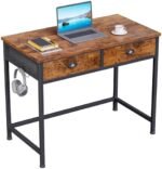 Furologee Computer Desk with 2 Fabric Dr... - Image 2