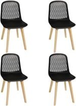 KM Legend Armless Modern Chairs with Woo... - Image 2