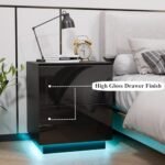HOMMPA LED Nightstand with 2 High Gloss ... - Image 6