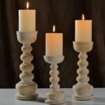 Tall Pillar Candle Holders Set of 3-12",... - Image 3