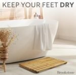 BROOKSTONE, Bamboo Bath mat, Non Slip Wo... - Image 3