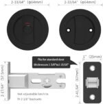 Matte Black Pocket Door Lock Hardware wi... - Image 7