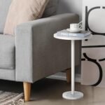 White Round Side Table Small End Table S... - Image 4