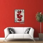 Fashion Canvas Wall Art, Trendy Preppy Red Lips Ro... - Image 5