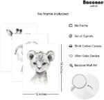 Safari Nursery Wall Art Decor Baby Animal Canvas W... - Image 3