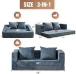 Folding Bean Bag Chair,3-in-1 Bean Bag C... - Image 3