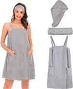 QZUnique Bath Wrap Towel with Straps Women Shower ... - Image 2
