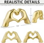 Heart Hands Sculpture, Gold Boho Aesthet... - Image 3