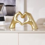 Heart Hands Sculpture, Gold Boho Aesthet... - Image 8