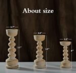 Tall Pillar Candle Holders Set of 3-12",... - Image 4