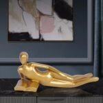Dawbun Gold Decor Reading Statue Home De... - Image 8
