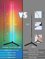 Corner Floor Lamp,65” Color Changing LED... - Image 7