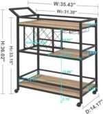 FATORRI Bar Cart for The Home, Industria... - Image 7