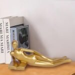 Dawbun Gold Decor Reading Statue Home De... - Image 3