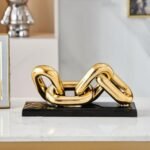 FJS Modern Gold Ceramic Chain Statue, Ho... - Image 8