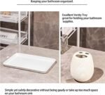 6 Pieces Ceramic Beige Bathroom Accessor... - Image 4