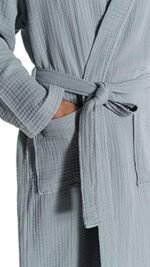 Muslin Unisex Bathrobe,Turkish 100% Cotton,Soft, A... - Image 6