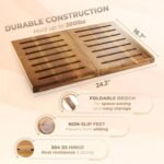 Wood Bath Mat for Shower, 24.2'' Wooden ... - Image 3