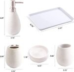 6 Pieces Ceramic Beige Bathroom Accessor... - Image 3
