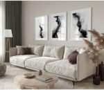 Black White Abstract Wall Art Decor Set of 3 Moder... - Image 6