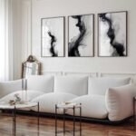 Black White Abstract Wall Art Decor Set of 3 Moder... - Image 4