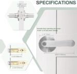 4 Pack Privacy Door Levers, Silver Flat ... - Image 4