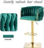 Homtique Bar Stool,Velvet Woven Bar Stoo... - Image 7