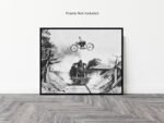 Vintage Motorcycle Jump Poster - Retro Old Train P... - Image 4