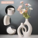Levvohd XL Beige Ceramic Vase Set of 2 f... - Image 7